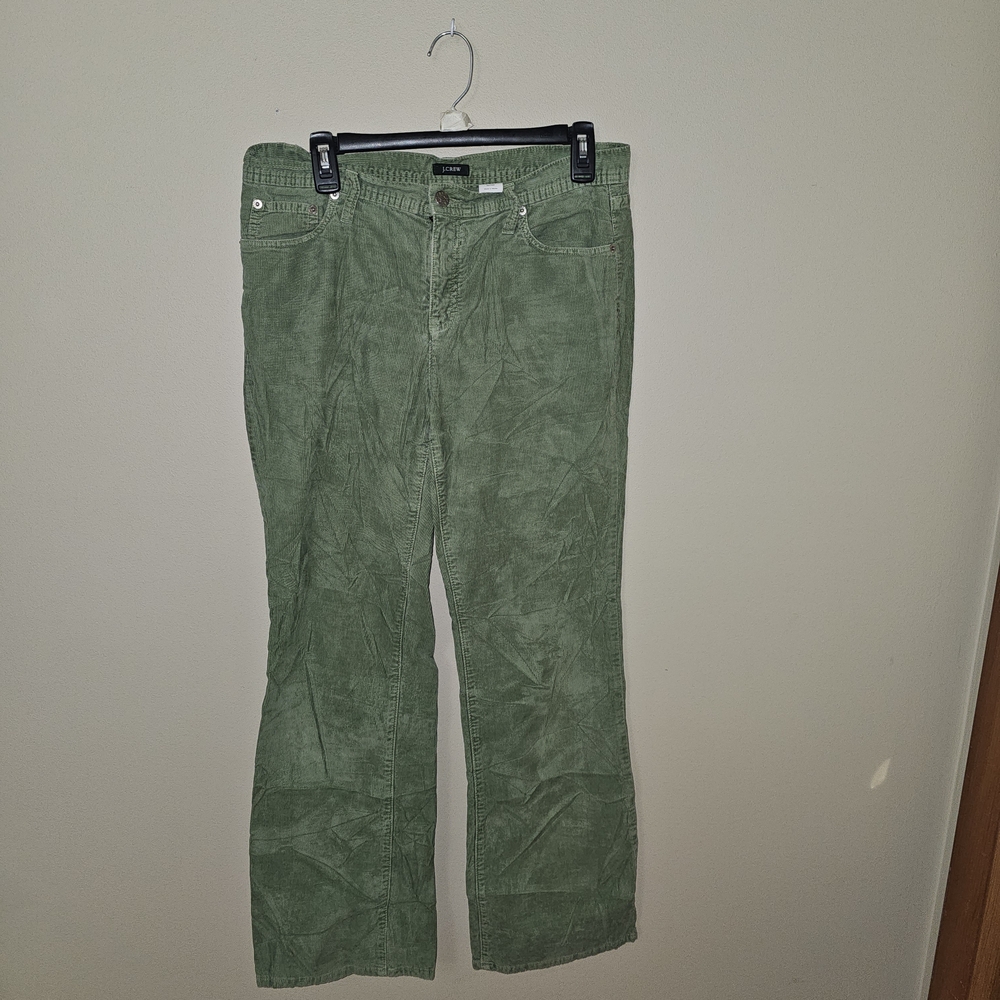 J. Crew Olive Green Flare Corduroy Jeans Women's